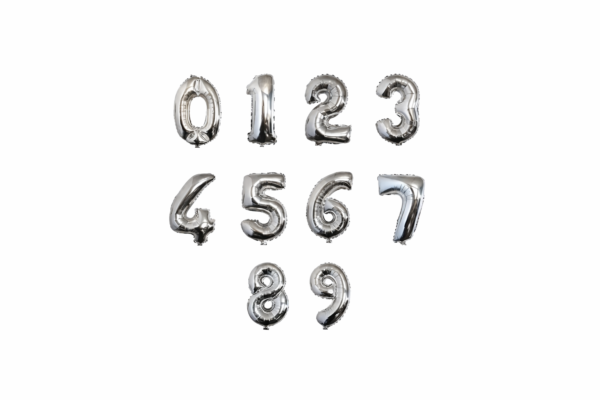 Globo Numero Metalizados Plata 16" 40cm