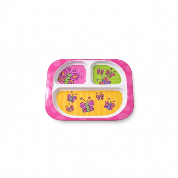 Plato Infantil 3 Divisiones Estampado De Melamina