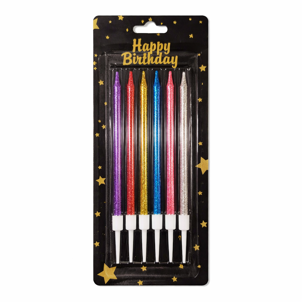 Velas de cumpleaños largas de colores
