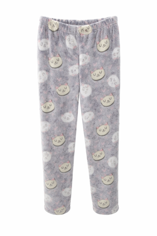 Pantalon Polar Luminoso Estampa Gato