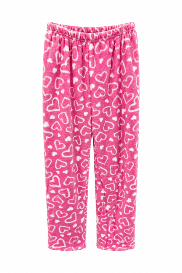 Pantalon Polar Estampado Corazones