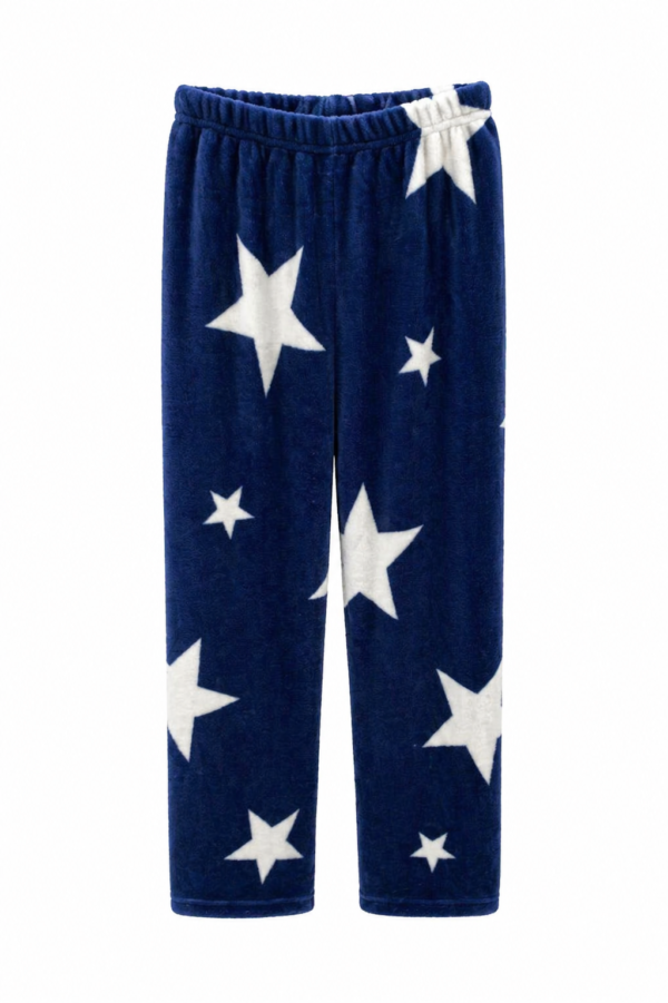 Pantalon Polar Estampado Estrellas Azul