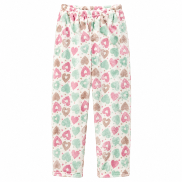 Pantalon Polar Estampado Corazones de Colores