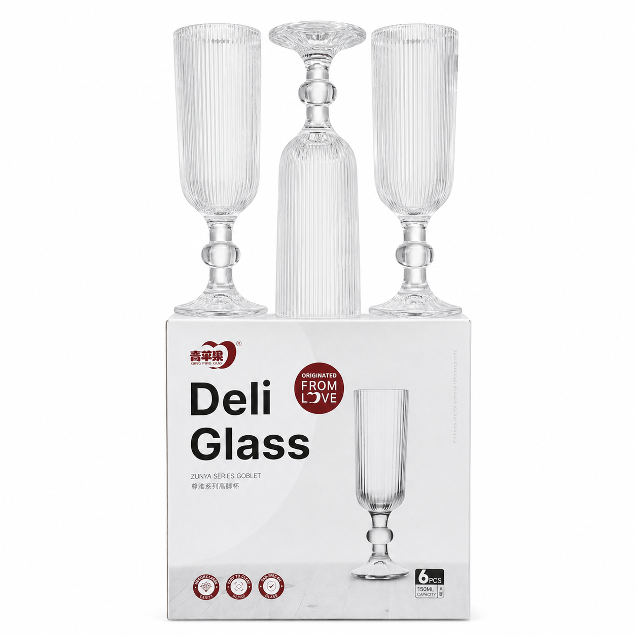 Copa Deliglass De Vidrio 150ML Pack X6
