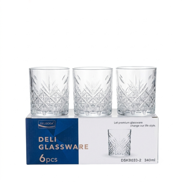 Vaso Deliglass De Vidrio 340ML Pack X6