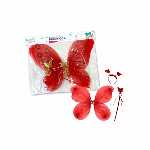 Set Mariposa3 Piezas Vincha, Alas y Varita