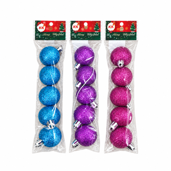 Bola Navideñas 3CM Con Glitter X5 VRC