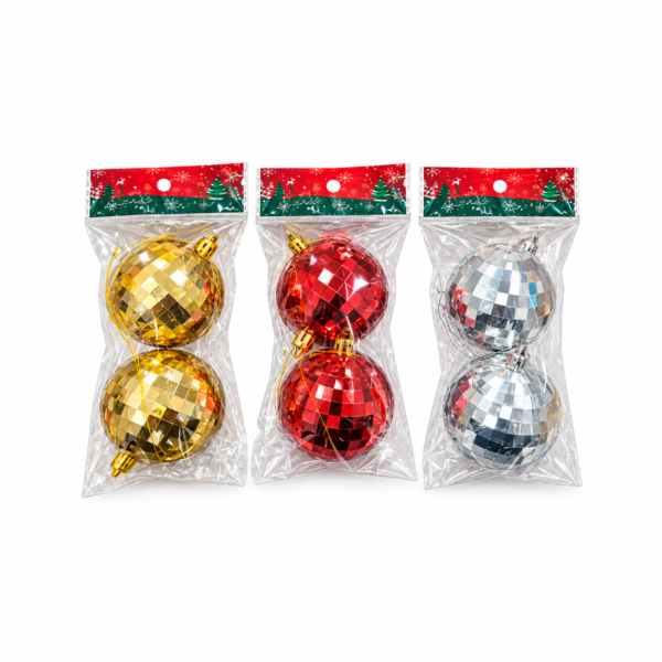 Bola Navideñas 6CM Plastico Metalizado X2 PDR