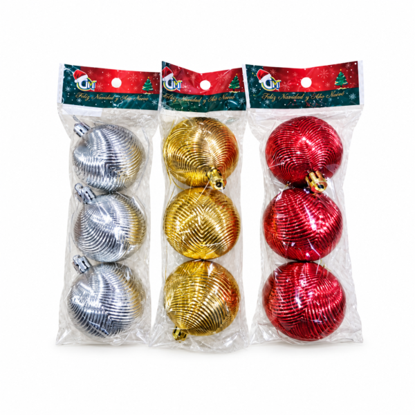 Bola Navideñas 6CM Plastico Metalizado X3 PDR