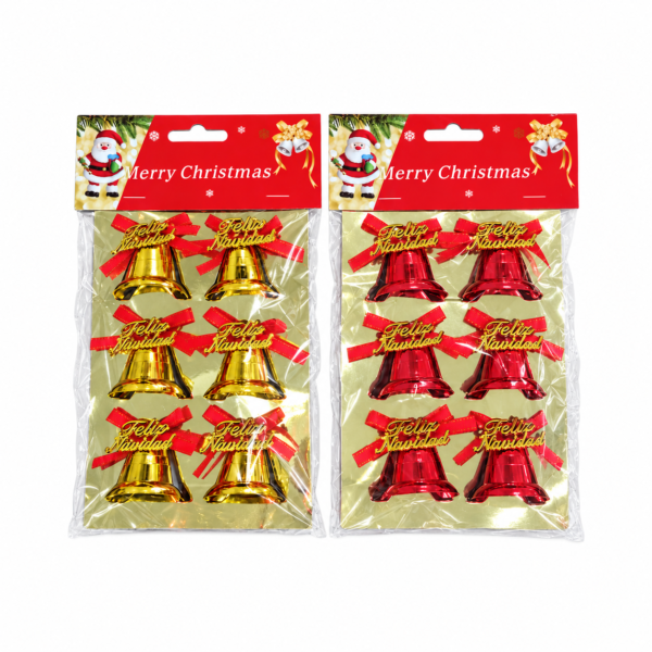 Campanas Feliz Navidad X6